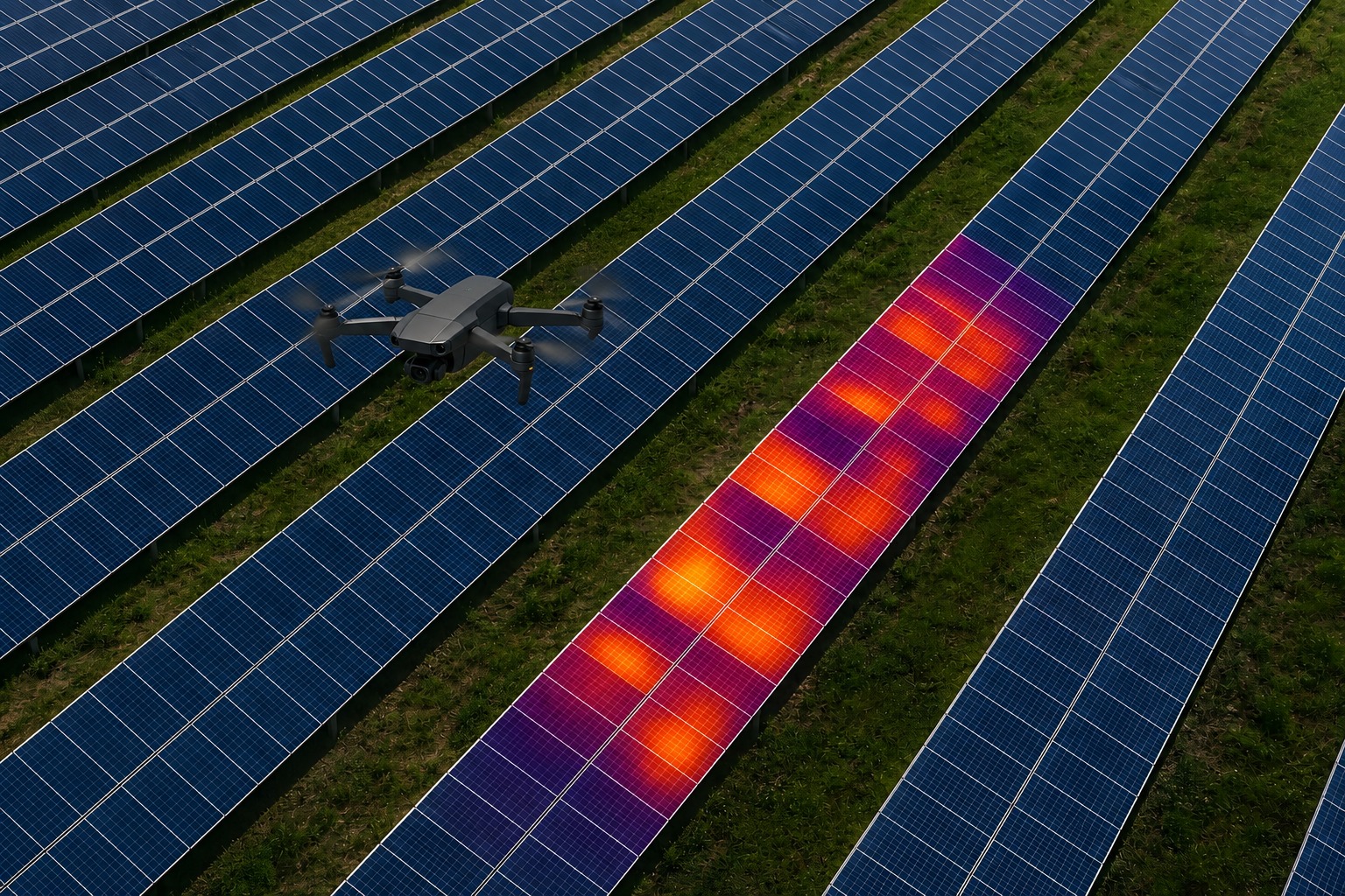 Thermal imaging of a solar PV installation